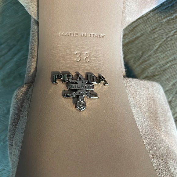 Prada Tan Suede Criss Cross Platform Sandals with Ankle Strap Size 38 (US 8) - Picture 4 of 7